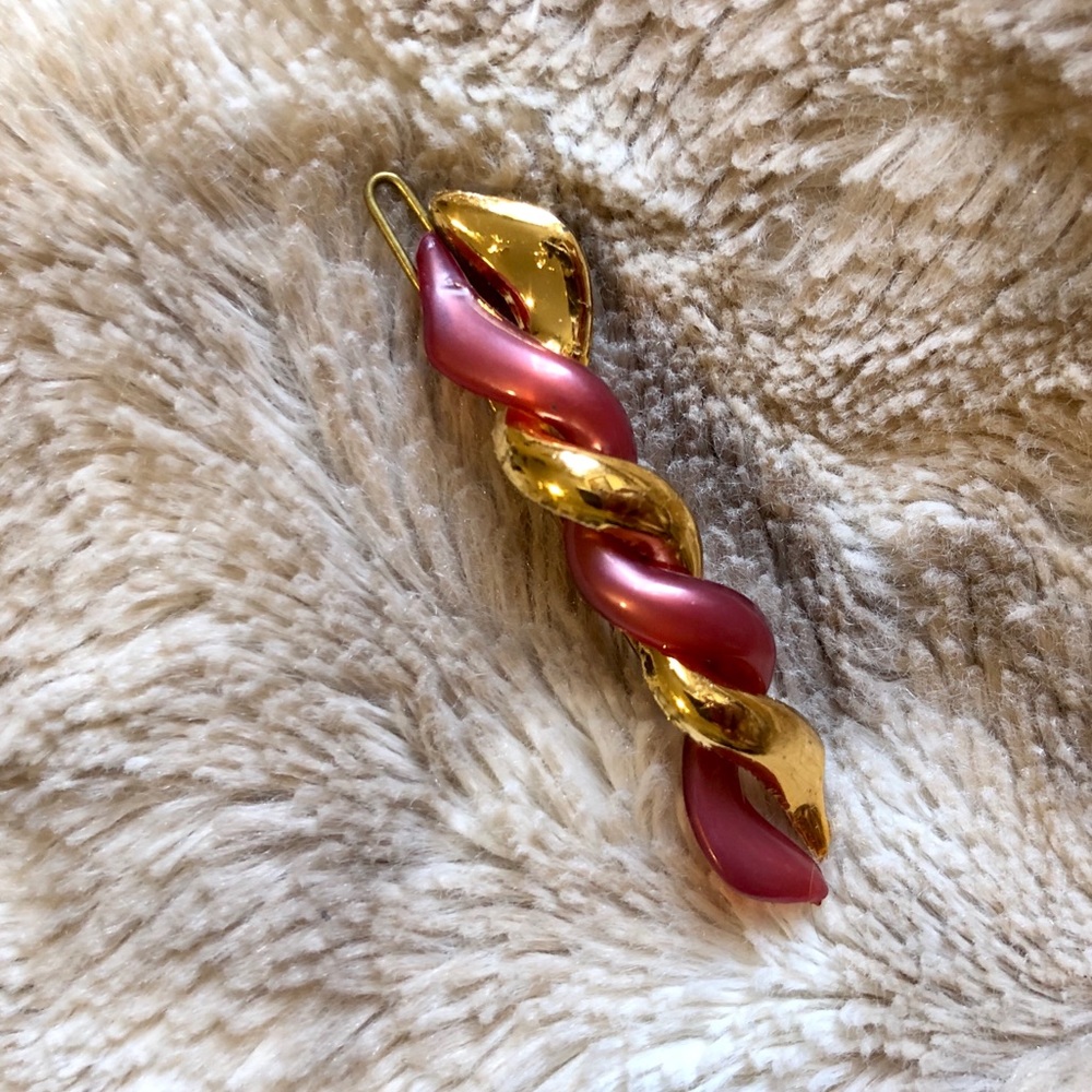 Vintage Pink & Gold Hair clip